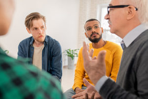 group at a men's rehab program